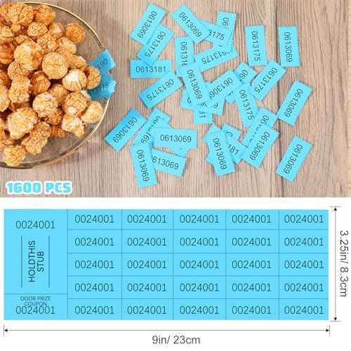 Kosiz 1600 Sheets Raffle Ticket Sheets Blue Chinese Auction Tickets with 25 Bid Numbers Per for Fundraising Basket Silent Auction Activity Fundraiser Prizes Church Events