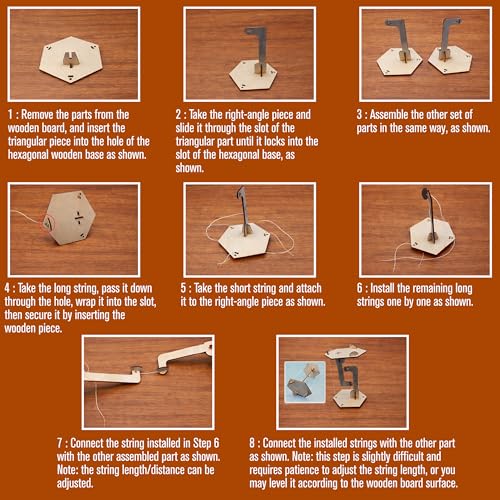 Anti-Gravity Tensegrity Wood Table Model Kit for STEM Learning & Desk Decor