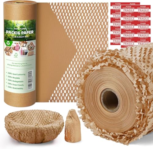 Besitek Honeycomb Packing Paper 12 x 200 ft - Bubble Wrap Alternative