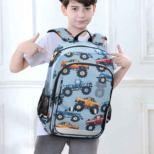 senya School Backpack Kids College Rucksack Travel Bookbag Fashion Back Pack Girls Boys Monster Truck Cars