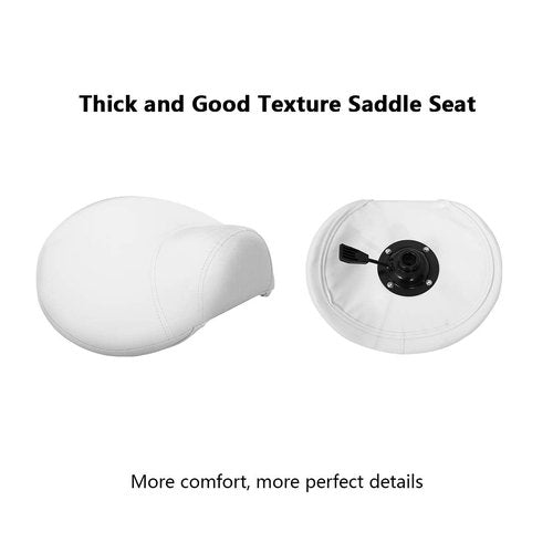 Antlu Saddle Stool Rolling Chair for Office Massage Salon Technician Kitchen Spa Drafting,Adjustable Hydraulic with Wheels (Without Backrest, White)