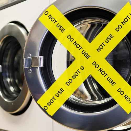 ChromaLabel 2 Inch Do Not Use Continuously Imprinted, Clean Remove Adhesive Neon Yellow Tape with Black Imprint, 40 Yard Roll
