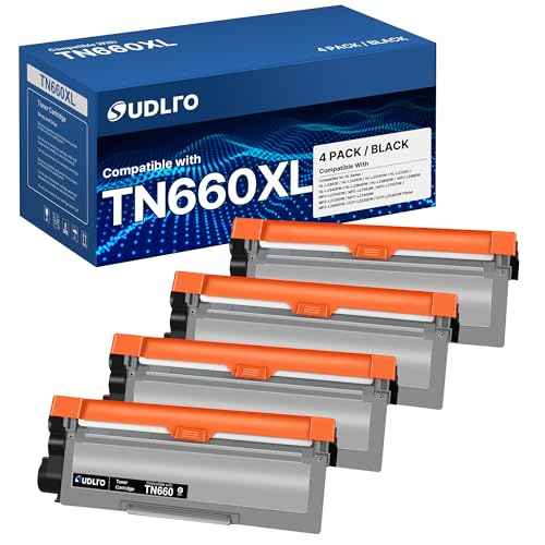 SUDLTO TN660 Compatible Toner Cartridge - Replacement for TN660 TN630 Use for HL-L2300D HL-L2380DW HL-L2320D DCP-L2540DW HL-L2340DW HL-L2360DW HL-L2305W (4 Black)