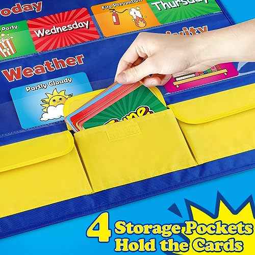 Aizweb Classroom Calendar Pocket Chart,Monthly Calendar for Kid Preschool Kindergarten Classroom Elementary Must Haves,Classroom Decorations Decor,Homeschool Teacher Supplies,Back to School Supplies