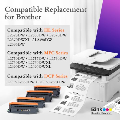E-Z Ink 4-Pack TN760 High-Yield Toner Cartridges for Brother Printers