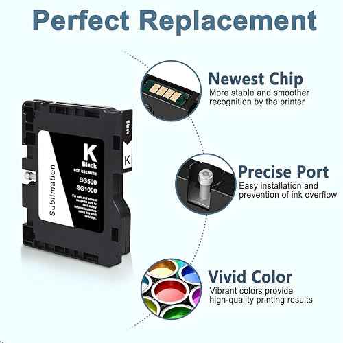 SG500 SG1000 Sublimation Ink Cartridge Compatible with Sawgrass Virtuoso SG500 SG1000 Printers 4-Pack Black, Cyan, Magenta, Yellow (B-Series)