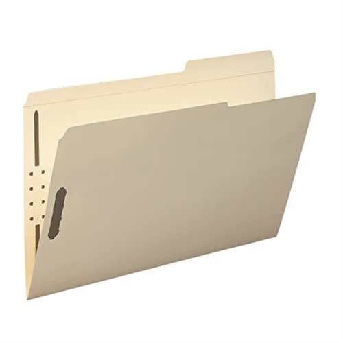 Smead 19587 Fastener File Folder, 2 Fasteners, Reinforced 2/5-Cut Tab Right Position, Guide Height, Legal Size, Manila, 50 per Box (19587)