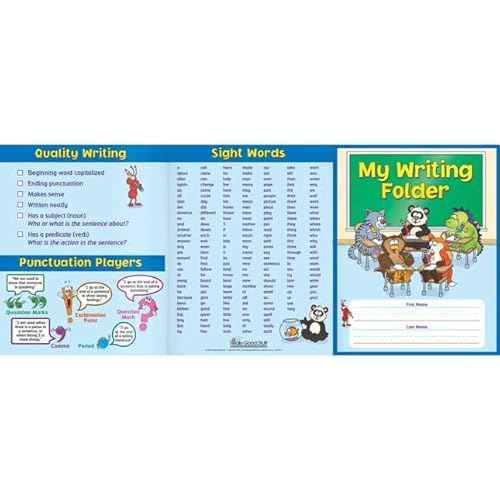 Really Good Stuff My Writing Tri-Fold 3-Pocket Student Folders - Set of 12