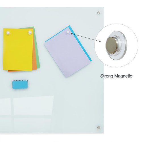 Gooderboard Glass Magnetic White Board - 36 x24 Inches Frameless Dry Erase Glass Whiteboard for Wall, Writing Board for Office, Classroom, Home and Presentation