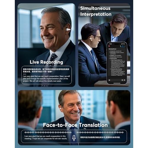 AI Translation Earbuds Real Time 144 Languages 60H Playtime Translator Ear Buds Audifonos Traductores Ingl?s Espa?ol Wireless Earphones Bluetooth Headphones for Travel Business Meeting