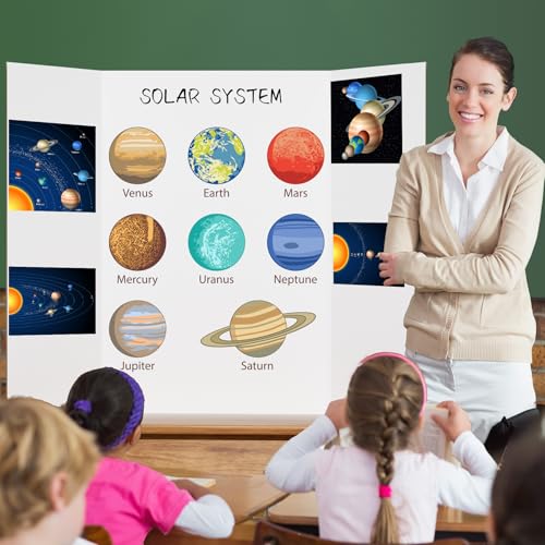 AKONEGE 2 Pack 36x48 White Trifold Poster Board for Presentations & Projects