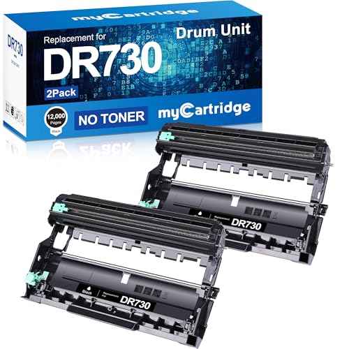 myCartridge Compatible DR730 Drum Unit Replacement for Brother DR-730 DR730 DR 730 to Compatible with MFC-L2710DW MFC-L2750DW HL-L2370DW HL-L2395DW DCP-L2550DW HL-L2350DW Printer (2 Drum, NOT Toner)