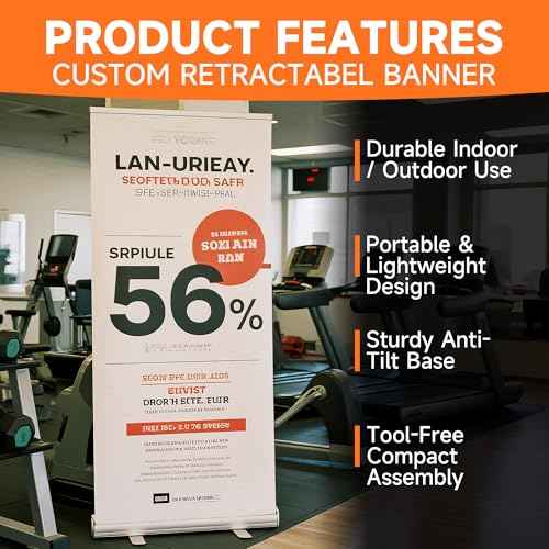 Custom Retractable Banner Stand 33"x81" ? Personalized Roll Up Display with Carry Bag, Adjustable Height, Portable Stand for Trade Shows, Events, Business Promotions