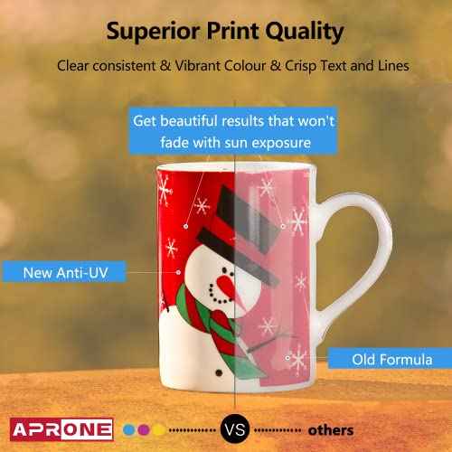 APRONE 4x140ml T49M Autofill Sublimation Ink Compatible for SureColor F170 F570 Sublimation Printer T49M1 T49M2 T49M3 T49M4 (ICC-Free/Anti-UV,4-Pack)