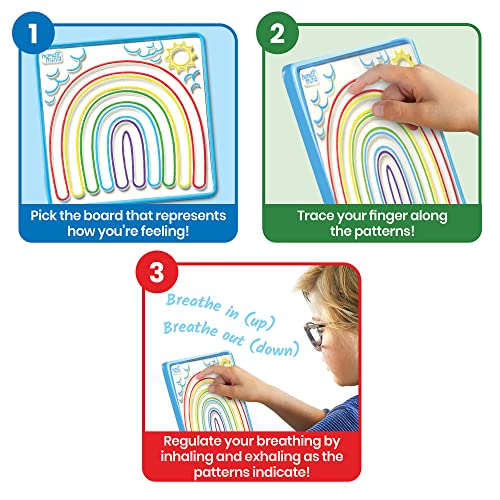 hand2mind Mindful Maze Boards - Plastic Breathing Boards for Kids Ages 3+ (Set of 3)