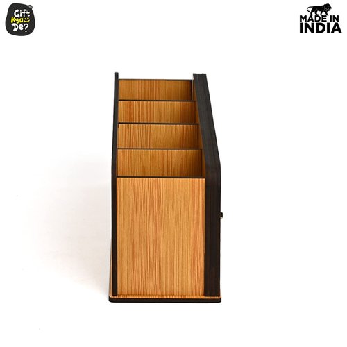 GKD MDF Wooden Desk Organizers & Pen Holder, Multi-Functional Desk Organizer for Office & Home, Eco-Friendly, Handmade Wooden Pen Stand, Perpetual Calender Wood, Gift for Students & Professionals