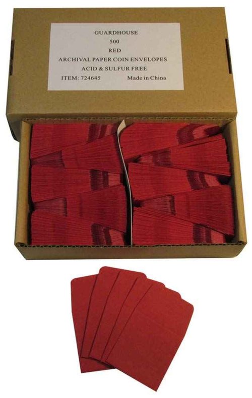 Guardhouse 2x2 Red, Archival Paper Coin Envelopes, 500 pk