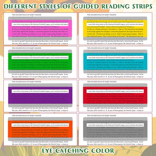 8 Pieces Guided Reading Strips Colored Highlight Strips Overlays Reading Bookmark Reading Line Trackers for Kids Dyslexia Reading Strips Student Reading Tools
