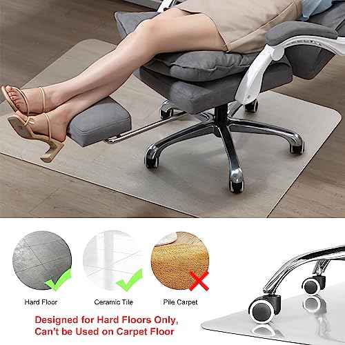 Kuyal Chair Mat for Hardwood Floor,46 x 60 inches Rectangle Desk Durable Wood/Tile Protection Mat for Rolling Chairs, Non-Studded Bottom