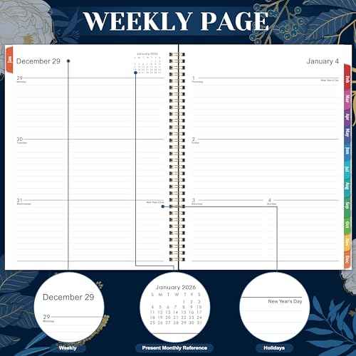 2026 Planner - 2026 Planner Weekly and Monthly, 2026 Calendar Planner, Jan 2026 - Dec 2026, 8.5" x 11", Monthly Tabs, Twin-Wire Binding, Holidays, Back Pocket, Habit Tracker