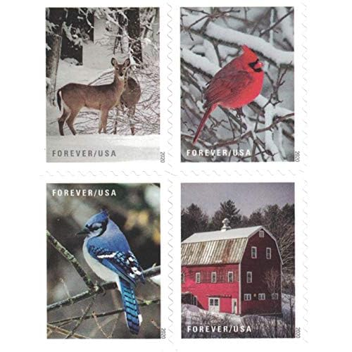 USPS Forever Stamps Winter Scenes - Book of 20 Postage Stamps