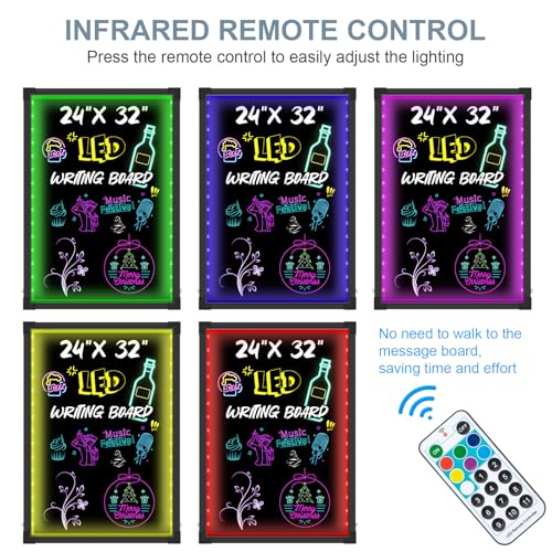 32 Inch LED Message Board with Remote Control & Fluorescent Markers