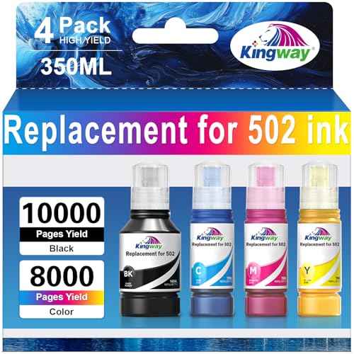 502 Ink Refill Bottles ET-2850 ET-3850 ET-15000 Compatible with Epson 502 ink refill bottles ET-4850 ET 2850 ET 3850 ET 15000 ET 4850 ET2850 ET3850 ET-3843 ET-4760 ET-2760 ET-3830 ET-3750 Printer
