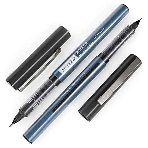 ARTEZA Rollerball Pens, Set of 40 ? Black Ink with 0.5 mm Extra Fine Needle Tip for Precision Writing, Journaling, Sketching & Office Use