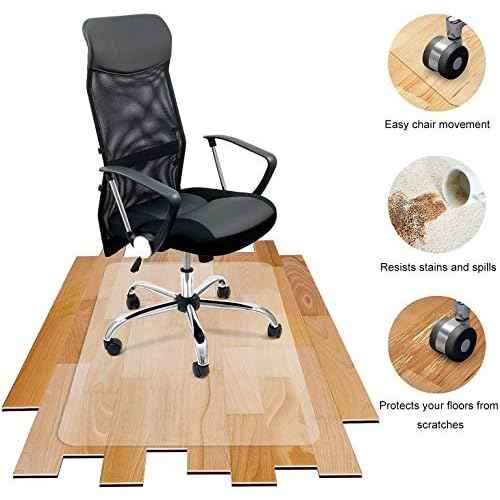 Azadx Office Chair Mat for Hardwood Floor 30 x 48'', Small Chair Mats Clear Easy Glide on Hard Floors, Rolling Chairs Mat Plastic Mats Under Desk Chairs