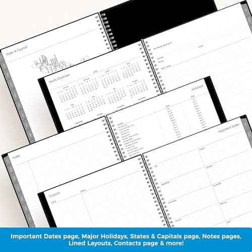 Blue Sky 2025-2026 Weekly and Monthly Academic Year Planner Calendar, July - June, 8.5" x 11", Flexible Cover, Wirebound, Laminated Tabs, Storage Pocket, Enterprise (Enterprise 2025-2026, 8.5" x 11")