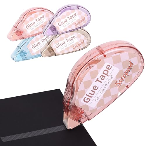 Secopad Scrapbook Tape Light-Colored Shell 4 Pack - Clear Double Sided Craft Tape