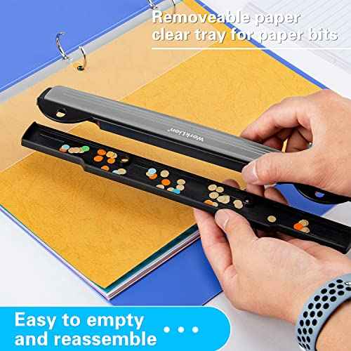 WorkLion 3 Ring Hole Punch for Binder, Portable Puncher, Office Assistant, Black