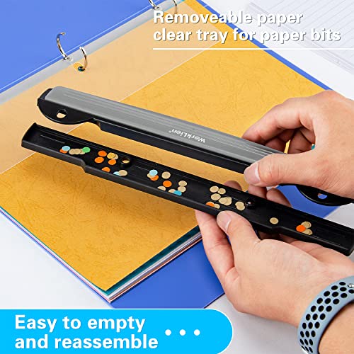 WorkLion Black 3-Ring Hole Punch for Binders, Portable Office Puncher