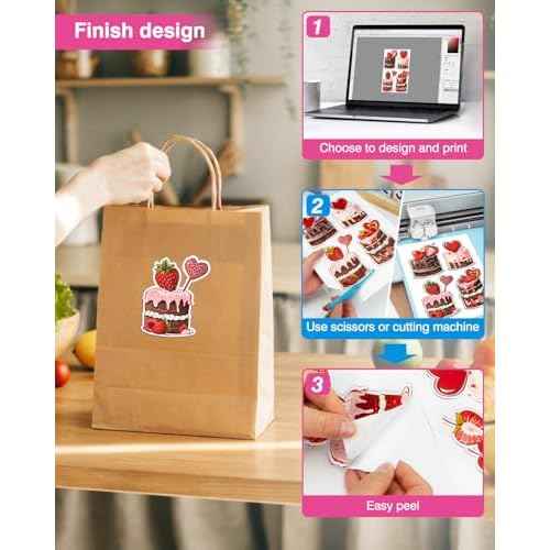 QYH Sticker Paper for Inkjet Printer - 240 Sheets White Matte Printable Vinyl Sticker Papers 8.5x11 In Labels Waterproof Stickers for Cutter, Crafts, Scrapbooking Dries Quickly & Tear Resistant