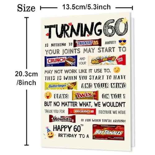 Funny 60th Birthday Card, Happy 60th Birthday Gifts for Women Men, Cool 60 Year Old Birthday Card Gifts for Him Her, Unique 60th Birthday Decorations Ideas for Parents