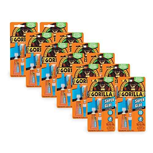 Gorilla Super Glue, Two 3 Gram Tubes, Clear, (Pack of 12)