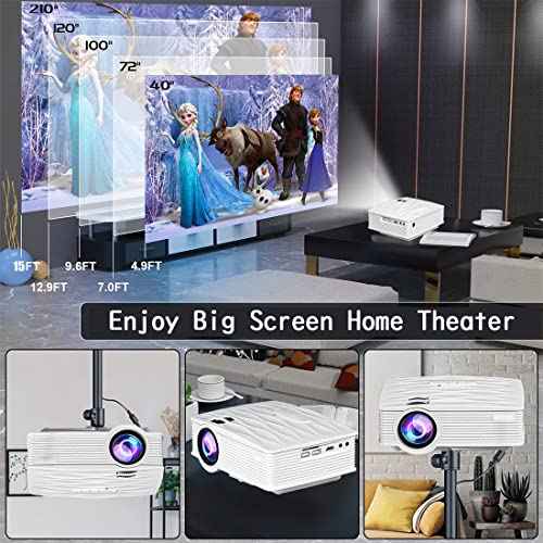 Laptop Computer Portable Projector WiFi Video Movie Outdoor Home Cinema HDMI Multimedia 5500Lux 1080P support Keystone Correction Compatible with TV, PC, HDMI, USB, VGA, iOS/Android
