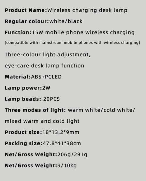 Wireless Rechargeable LED Desk Lamp - 3 Color Dimmable Eye Care Study Light for Office and Reading