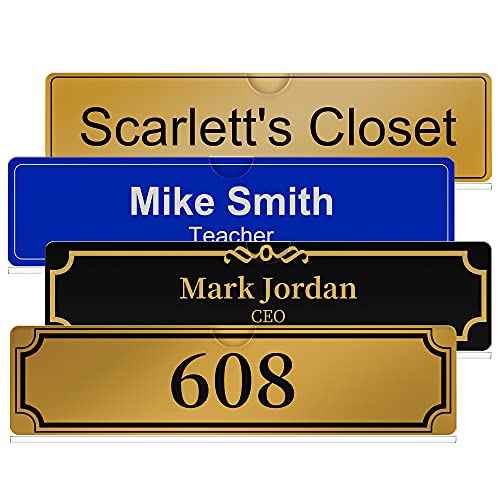 Acrylic Wall Name Plate Holder, Door Plate with Adhesive Tapes, Clear Sign Holder Frame, 2"x8", 5 Pack