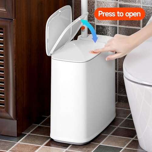 Ctime 3-in-1 Bathroom Trash Can with Toilet Brush & 36 Refills – Compact Space-Saving Set
