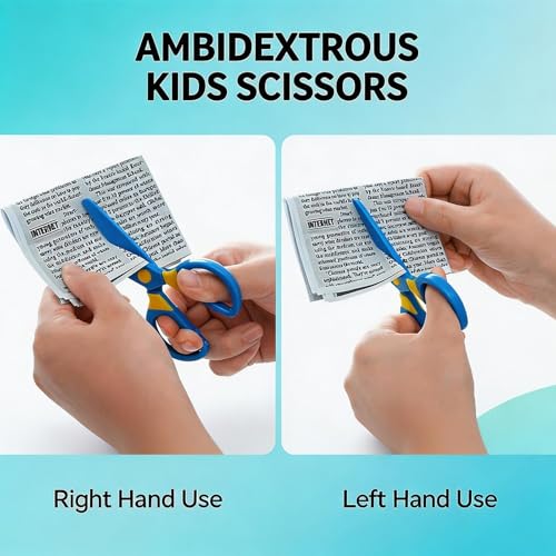 Toddler Safety Scissors 3-Pack with 60 Craft Sheets - Kids Craft Set for Ages 2-5