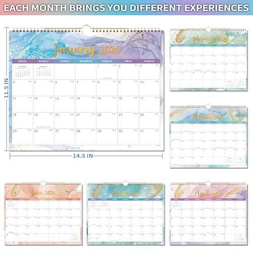 Calendar 2026-2027 - Wall Calendar 2026-2027 from Jan.2026 - Dec.2027, 14.5" x 11.5", 2 Year Calendar with Large Blank Blocks and Julian Dates, 2026 Wall Calendar