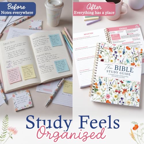 Wildflower Bible Study Journal for Women 66 Pages Spiral Notebook - Christian Devotional