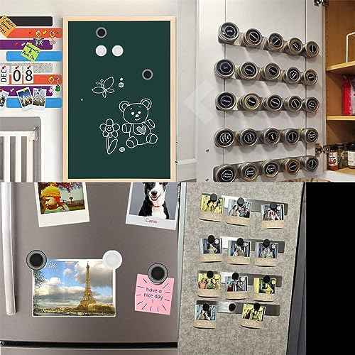 Stainless Iron Magnetic Display Board - Frameless Metal Magnet Boards with 20 Pcs Magnet Memo Strips for Office, Home, School