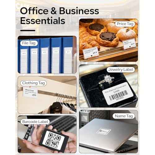 Phomemo Label Printer M110 Upgraded Label Maker Bluetooth No Ink Portable for Small Business, Address, Office, Home for Phone; for PC/Mac(USB), with 100 Labels, White