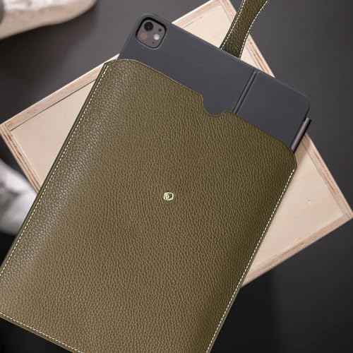 Genuine Leather Laptop Sleeve 13 Inch, Precisely Compatible with MacBook Pro M2 2022 M1 2020-2016 & Mac Air M3 2024 M2 2022 M1 2020,IPad Pro 12.9/Air13/,can be Placed with Magic Keyboard