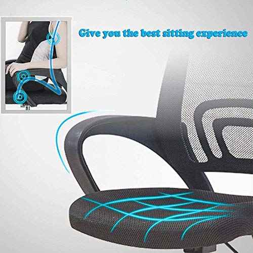 BestOffice Office Chair Ergonomic Cheap Desk Chair Mesh Computer Chair Lumbar Support Modern Executive Adjustable Stool Rolling Swivel Chair for Back Pain (Black)
