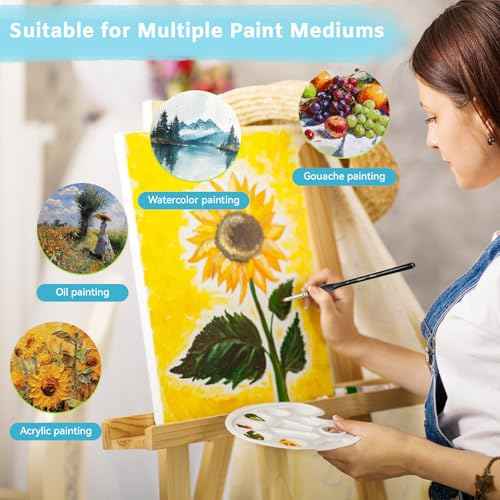 8-Piece Miniature Detail Paint Brushes Set - Precision Round, Filbert & Angular Brushes for Miniature, Model Painting, Watercolor & Figurines - Fine Tip Artist Brush Kit with Ergonomic Handle (Black)