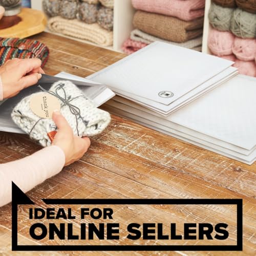 Scotch Poly Bubble Mailer Size 5 - Large 10.5x15 Inch White Shipping Envelope
