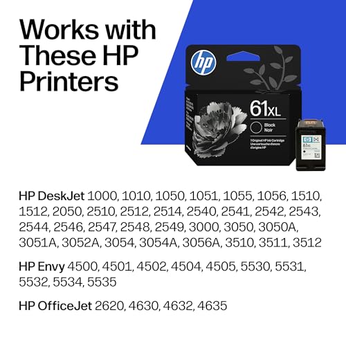 HP 61XL High-Yield Black Ink Cartridge - 360 Pages for DeskJet, Envy, OfficeJet Printers